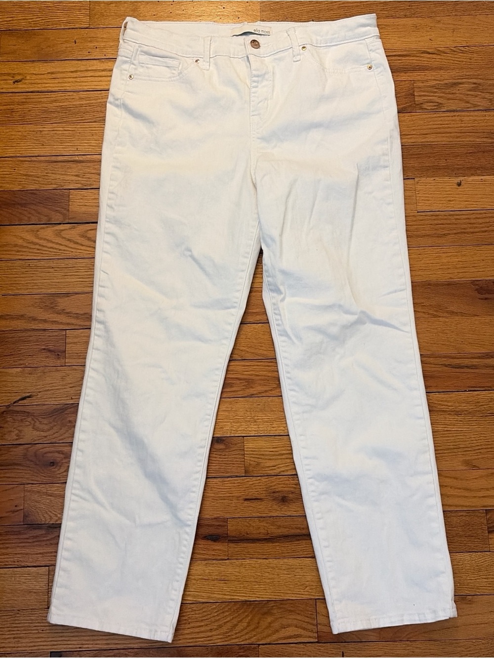 ella moss White Women's Trousers - Clean Casual Style White Denim